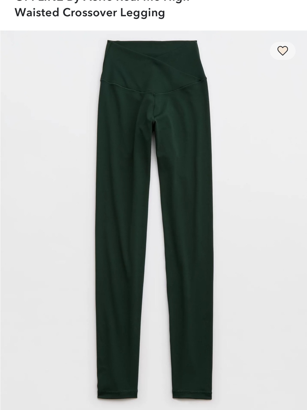 aerie SET High-Rise Crossover Legging and Longline Sports Bra in Mystical Green